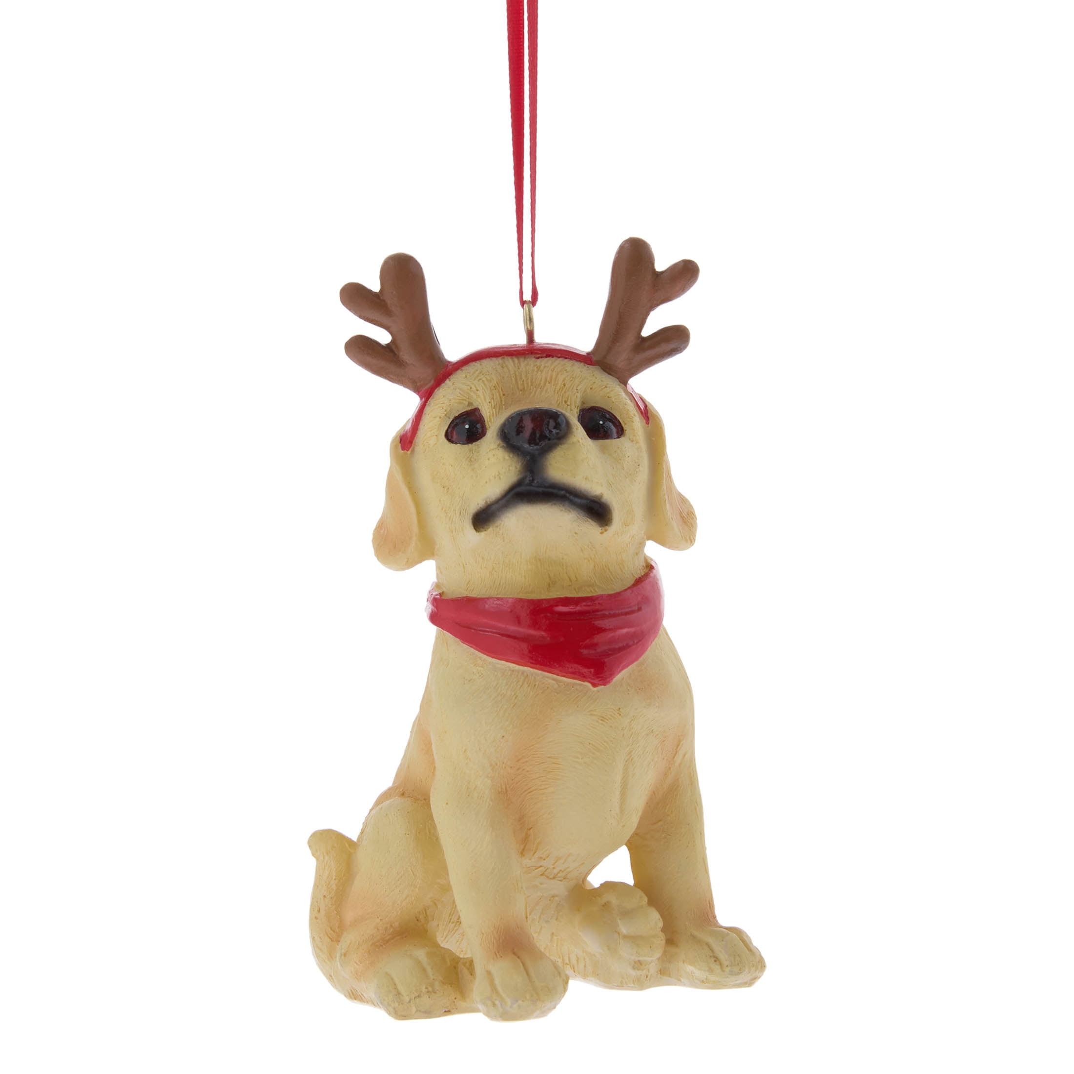 Yellow Labrador with Antlers Christmas Ornament, 5", by Holiday Time