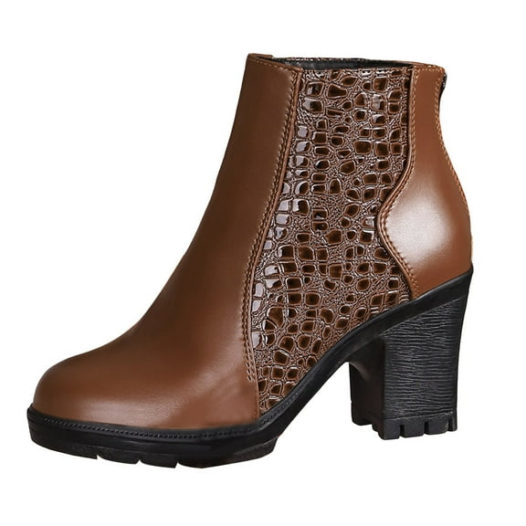 YLYL 2025 Women Ankle Boots Chunky High Heel Almond Toe Fashion Casual Fall Winter Chelsea Booties