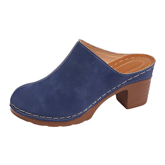 YLYL 2026 Women's Clogs Closed Toe Platform Chunky Heel Slip on Dressy Casual Summer Office Work Slippers