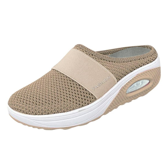 YLYL Air-Cushion Slip-On Walking Shoes for Women Orthopedic Diabetic Slippers with Arch-Support