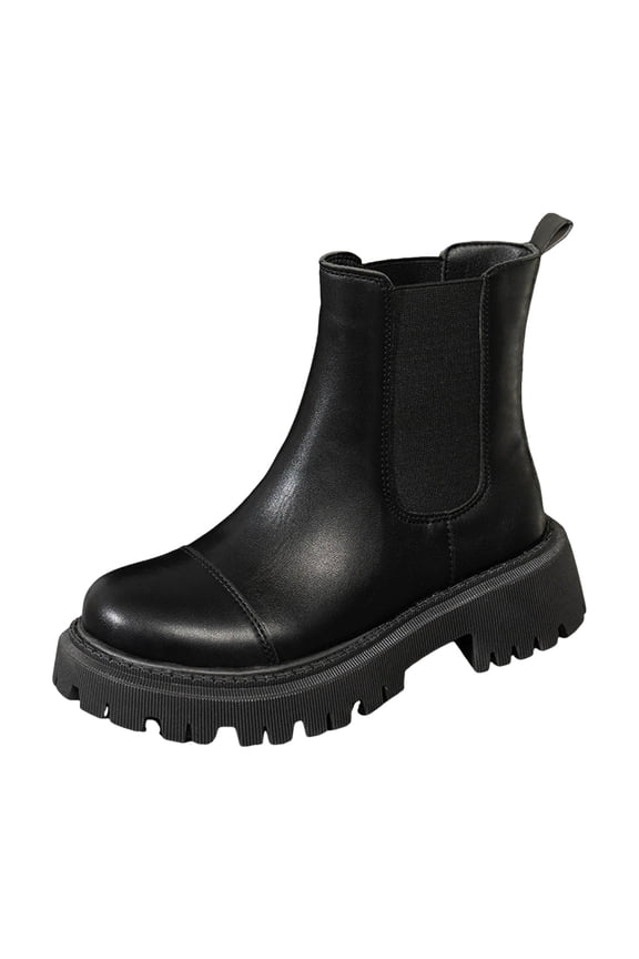 Ankle Boots Casual Slip on Low Heel Short Stacked Heel Fall Slouchy Boots