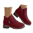 thumbnail image 1 of YLYL Ankle Boots Women Slip on Short Stacked Heel Fall Booties Shoes, 1 of 8