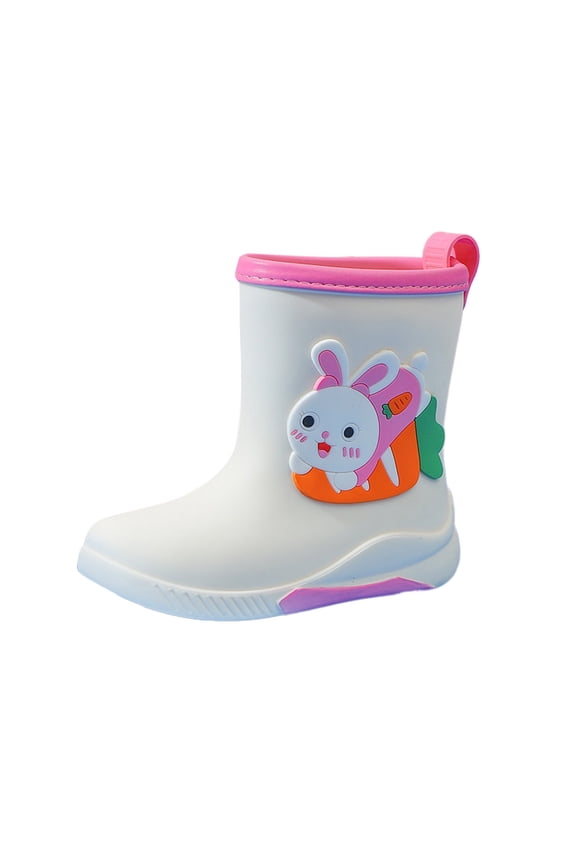 Baby Toddler Rain Boots Waterproof Slip on Seamless PVC Rainboots for Water Beach Outdoor Playing