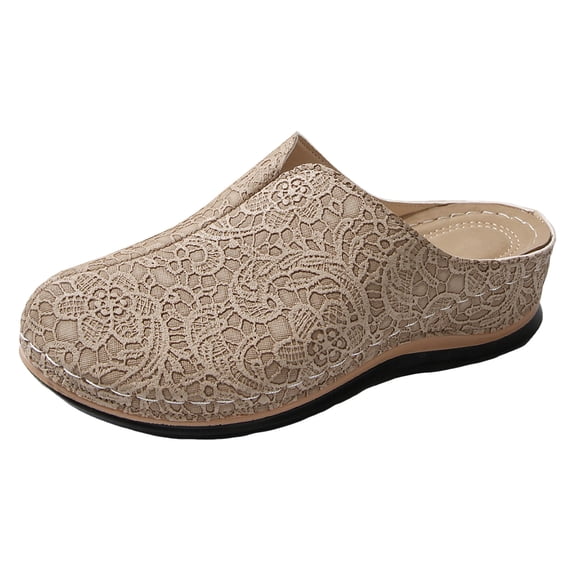 YLYL Backless Mules for Women 2026 Non-Slip Comfort Lightweight Slip on Wedge Heel Arch Support Clogs Shoes