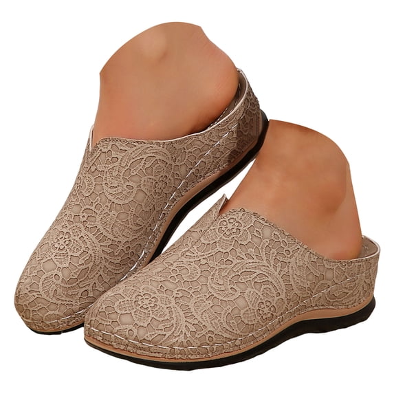 YLYL Women Wedge Clogs Closed Toe Arch Support Comfortable Casual Slip on Backless Mules Shoes