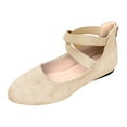 thumbnail image 1 of YLYL Ballet Flats Shoes for Women with Strap Comfortable Criss-Cross Elastic Ankle Straps Slip on Dress Flat Shoes, 1 of 7