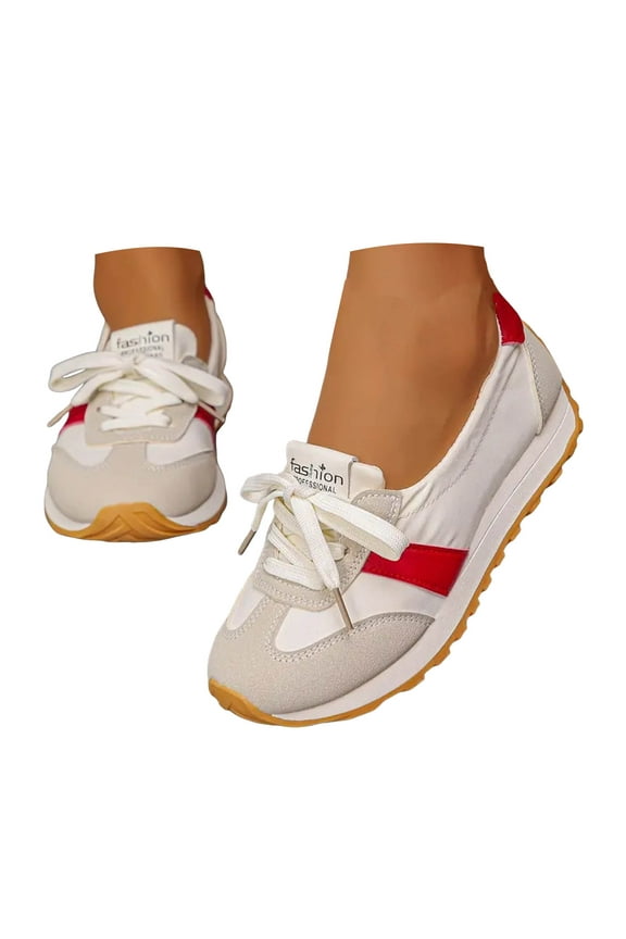 Ballet Sneakers for Woman Leather Lace up Platform Heels Fancy Sporty Running Walking Ballet Shoes