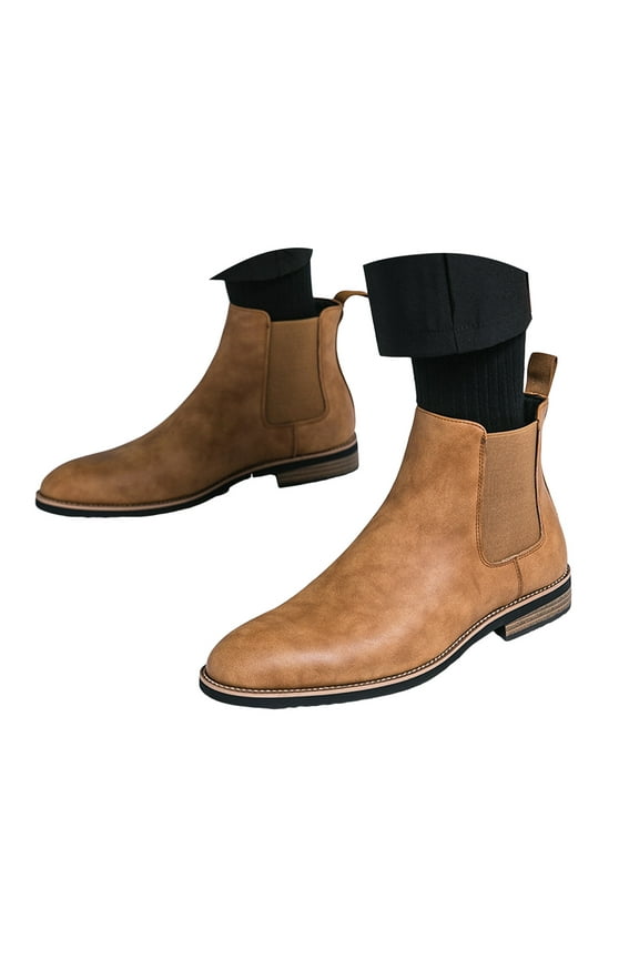 Boots for Men Ankle Fashion Closed Toe Block Heel Office Booties for Ladies