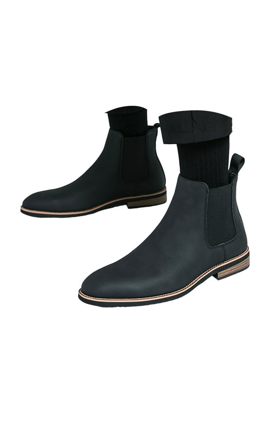 Boots for Men Ankle Fashion Closed Toe Block Heel Office Booties for Ladies