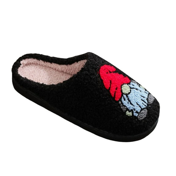 YLYL Christmas Fuzzy House Slippers for Women Men Furry Slip on Indoor & Outdoor Moccasins Slip on Shoes