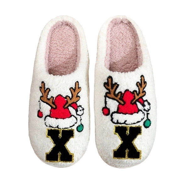 YLYL Christmas Women Men Winter House Slippers Soft Plush Fuzzy Warm Memory Foam Indoor Bedroom Slippers