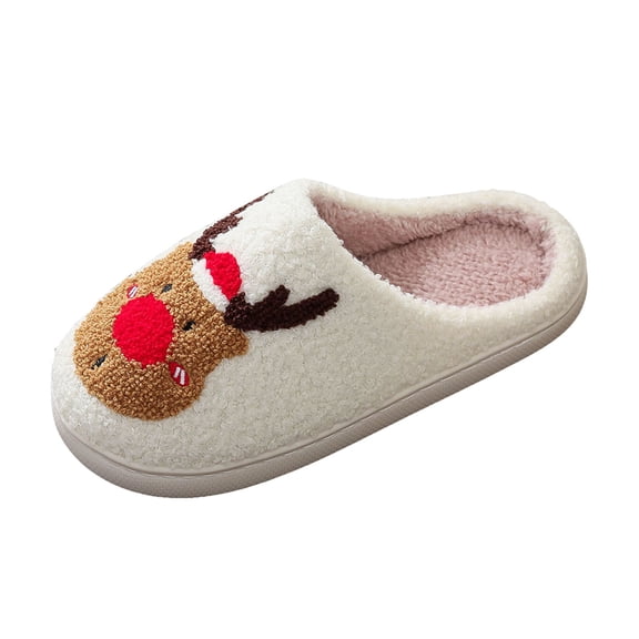 YLYL Women Men House Slippers Christmas Fuzzy Cozy Memory Foam Winter Indoor Outdoor Bedroom Shoes