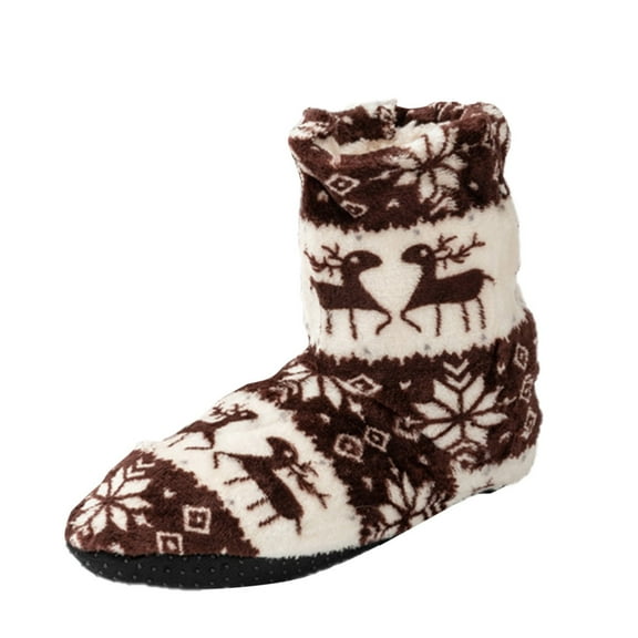YLYL Christmas Womens Winter Sock Boots House Slippers Fluffy Warm Indoor Home Shoes