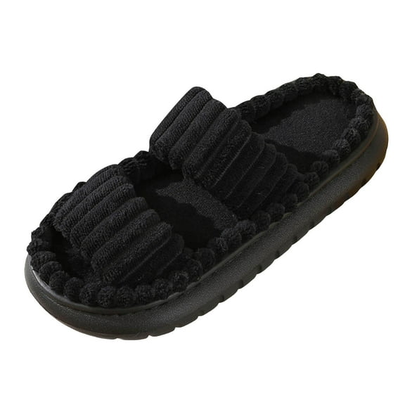 YLYL Corduroy Slippers for Women Non-Slip Memory Foam House Pillow Slipper Indoor Outdoor Bedroom Shoes
