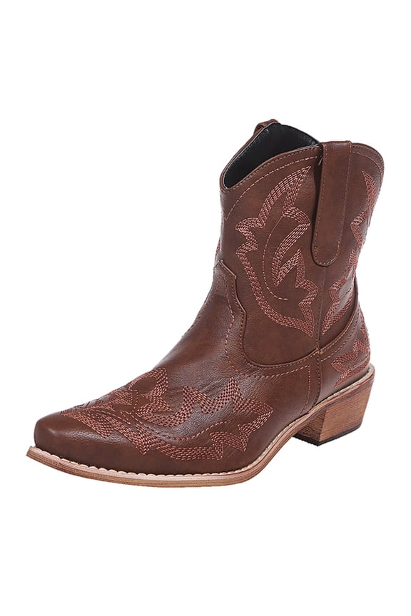 Western Boots for Women 2025 Trendy Fall Fashion Heel Slip on Elastic Ankle Booties