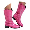 thumbnail image 1 of YLYL Women's Mid Calf Western Cowboy Boots Wide Calf High Fashion Zipper Pointed Toe Embroidered Tall Cowgirl Boots, 1 of 9