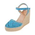 thumbnail image 1 of YLYL Espadrilles Sandals for Women Closed Toe Platform Wedge Heel Ankle Strap Dressy Casual Summer Shoes, 1 of 6
