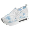 thumbnail image 1 of YLYL Fashion Sneakers for Women Floral Embroidery Breathable Mesh Lace Slip on Platform Wedge Casual Walking Shoes, 1 of 6
