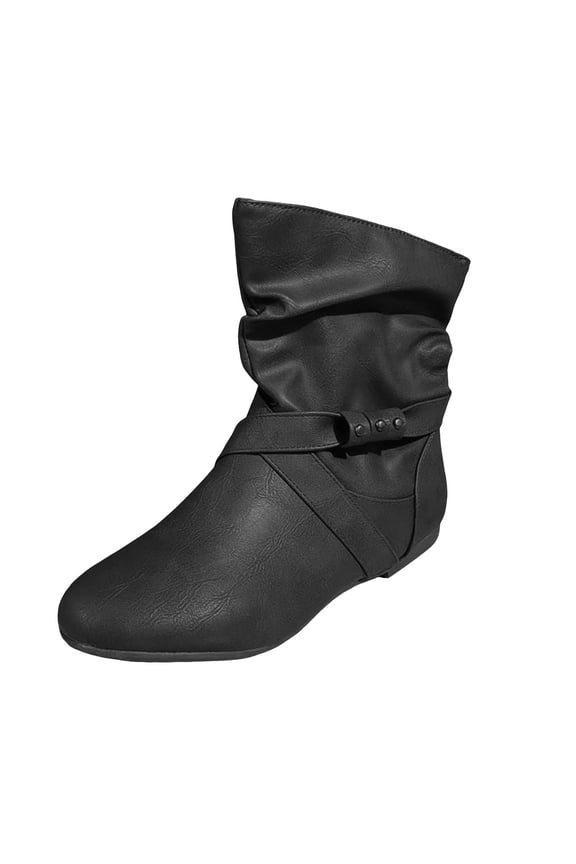 Flat Slouch Ankle Boots Fall Slouchy Boots Slip on Casual Short Boots