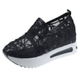 thumbnail image 1 of YLYL Floral Embroidery Sneakers for Women Platform Wedge Breathable Mesh Lace Sneakers with Arch Support, 1 of 9