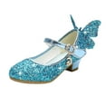 thumbnail image 1 of YLYL Girls Dress Wedding Party Shoes Glitter Sequins Low Heel Mary Jane Princess Shoes, 1 of 5