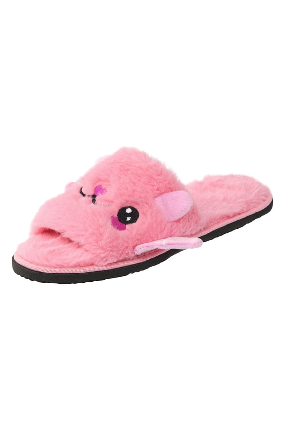 Halloween Bat Slippers Fuzzy Soft Plush Cozy Open Toe Indoor Outdoor Shoes for Men Women