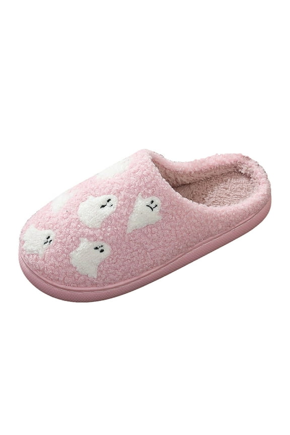Halloween Women's Soft Sole Slipper Cozy Non-Slip Warm Comfy Fur Fuzzy House Indoor Outdoor Slippers