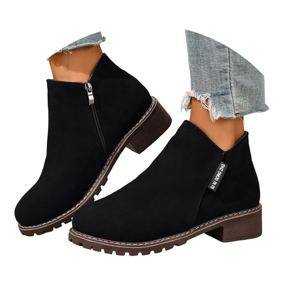 YLYL Halloween Women's Ankle Boots No Slip Heeled Autumn Winter Side Zipper Fall Booties