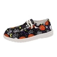 thumbnail image 1 of YLYL Halloween Women's Canvas Sneakers Skeleton Pumpkin Printed Low Top Lace up Fashion Casual Slip-On Walking Shoes, 1 of 9