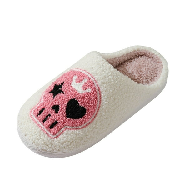 YLYL Halloween Womens Mens House Slippers Retro Comfy Warm Plush Slip on Fluffy Memory Foam Home Sippers for Winter Indoor Outdoor