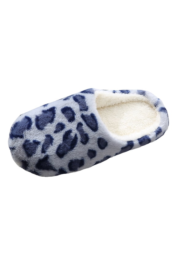 House Slipper for Women Leopard Fuzzy Warm Comfy Lightweight Non-slip Indoor Outdoor Shoes