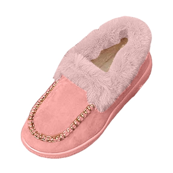 YLYL Womens Winter Slippers Fuzzy Fluffy Comfy Warm Slip on Moccasin Indoor Outdoor House Shoes