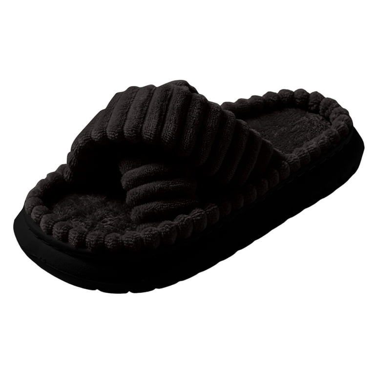 YLYL House Slippers for Women Men Open Toe Corduroy Cross Band YLYL House Slippers for Women Men Open Toe Corduroy Cross Band