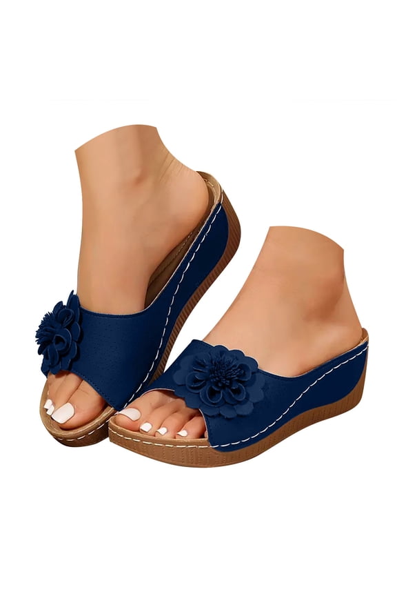Women's Platform Wedge Sandals with Arch Support Open Toe Comfortable Dressy Summer Beach Shoes