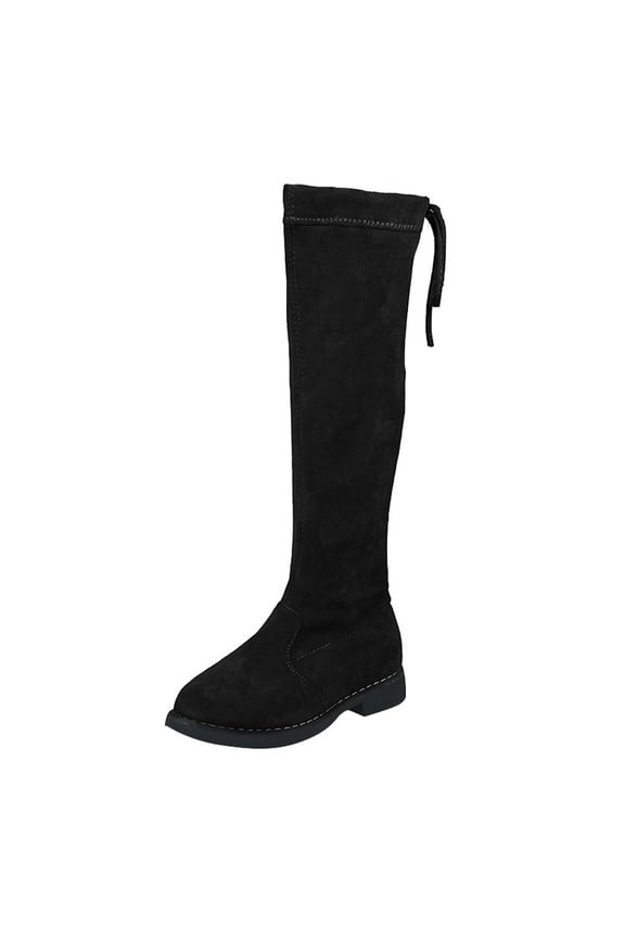 Kid Girl Boots Faux Lined Knee High Thigh Winter Boot Pointed Toe Stretch Over the Knee Boots Riding Boots