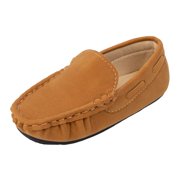 YLYL Kids Boys Girls Matte Suede Slip on Penny Loafers Non-Slip Flat Moccasins School Uniforms Oxford Shoes