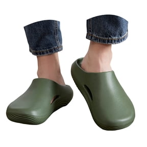 YLYL Men Garden Mules Clogs Slip on Closed Toe Non-Slip Waterproof Chef Nurse Work Shoes Beach Slippers