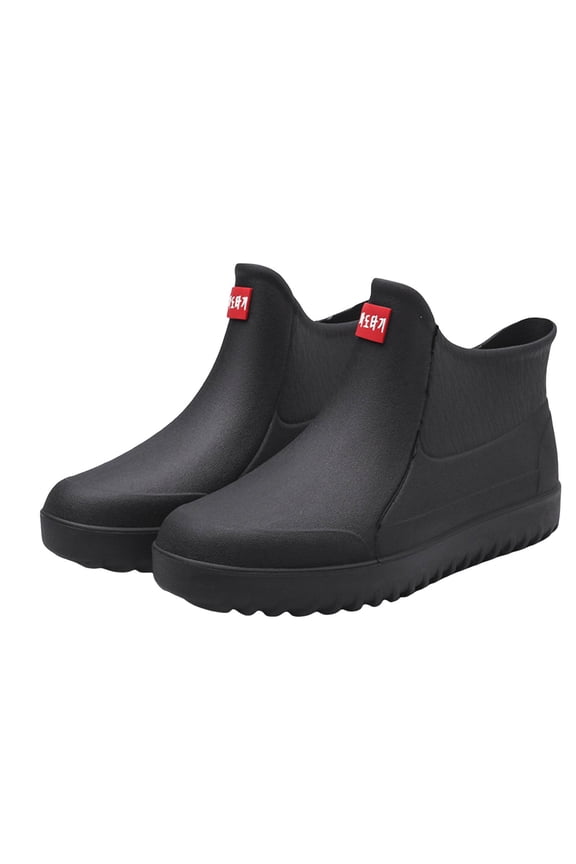 Men's Ankle Rain Boots Rubber Fashion Waterproof Slip on Outdoor Farming Fishing Garden Working Mud Boots