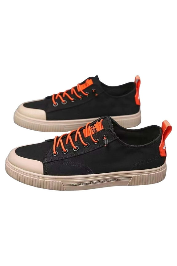 Men's Canvas Shoes Lace-Up Lightweight Comfortable Fashion Casual Walking Shoes
