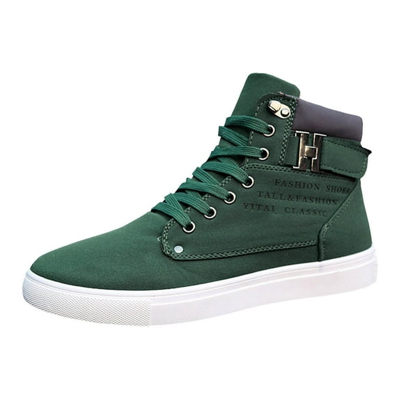 YLYL Men's Canvas Sneakers High Top Lace up No Slip Fashion Casual Walking Shoes