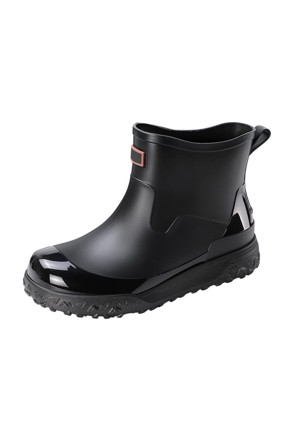 Men's Rain Boots Wide Width Waterproof No Slip Rubber Ankle Boots for Outdoor Work Gardening Fishing Boating Camping