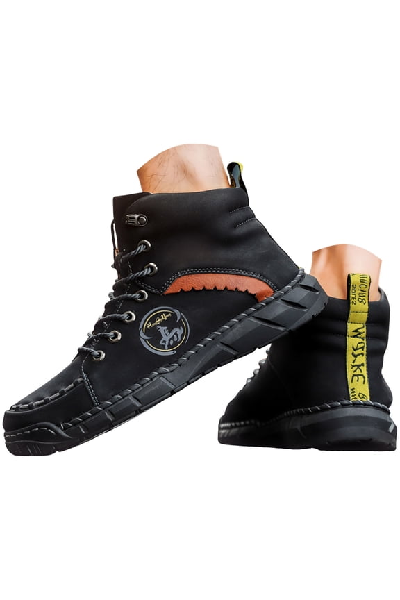 Men's Chukka Boots Leather Slip-on Soft Sole Fashion Casual Outdoor Driving Walking Shoes