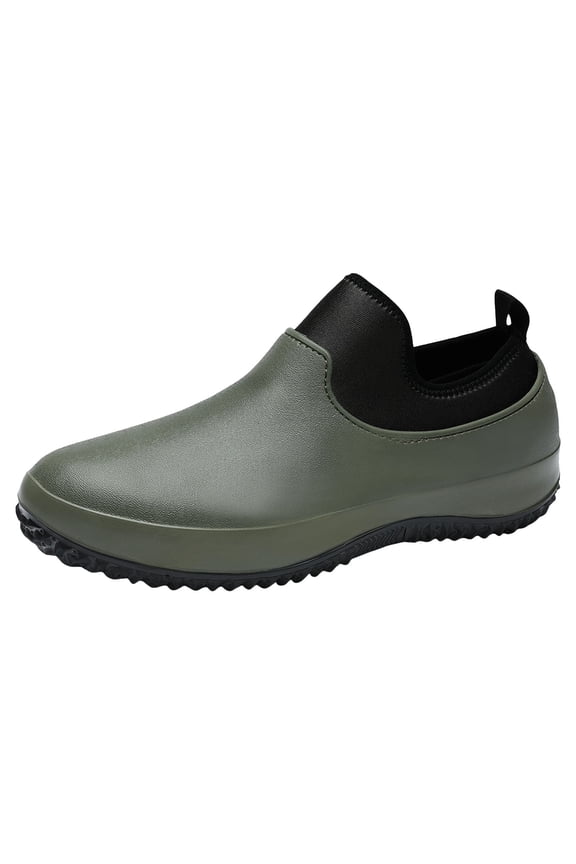 Men's Garden Shoes Non Slip Waterproof Lightweight Slip on Camping Kitchen Chef Yard Work Shoes