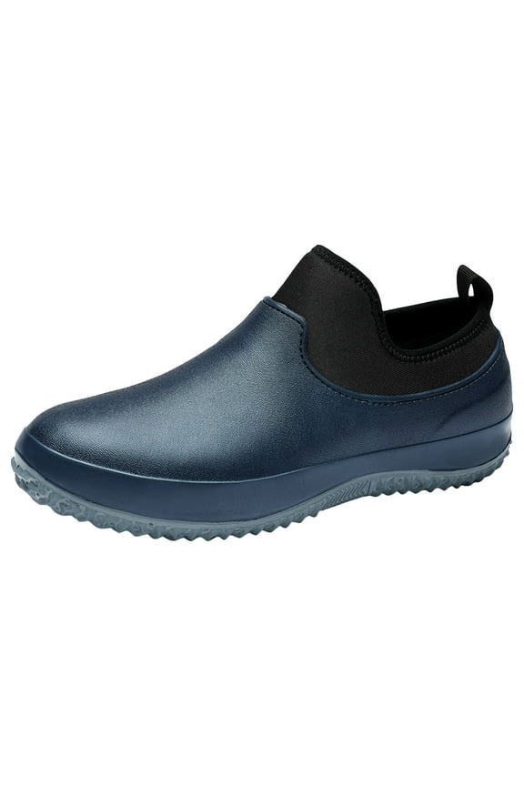 Men's Garden Shoes Waterproof Slip on Mud Rain Boots Lightweight Grass Cutting Shoes