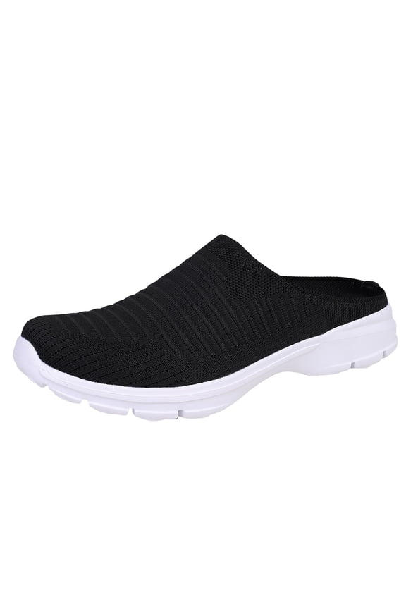 Men's Open Back Mules Arch Support Anti-Slip Breathable Mesh Casual Slip on Walking Shoes