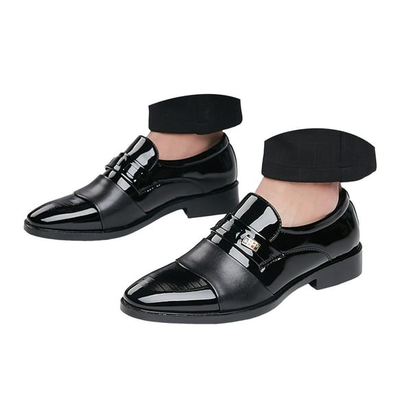 YLYL Men's Patent Leather Slip-on Dress Loafers Tuxedo Shoes Work Business Office Dress Shoes