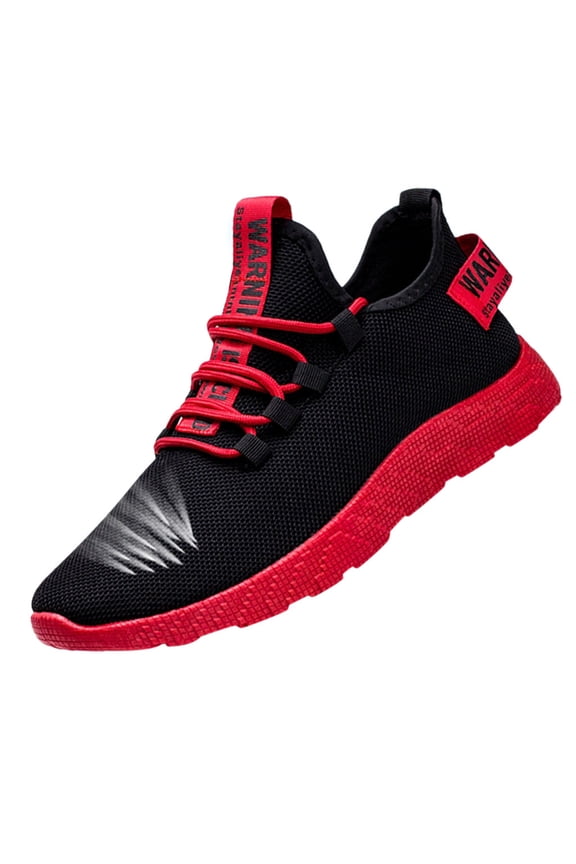 Men's Sneakers Flying Knitting Lace up Lightweight Breathable Mesh Fashion Casual Workout Running Walking Shoes