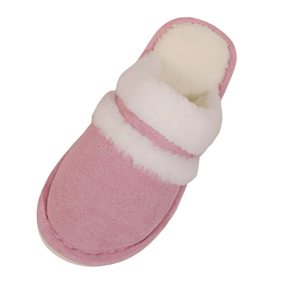 YLYL Men's Women's Fuzzy Scuff Slippers with Anti-Skid Rubber Sole Indoor and Outdoor Slippers