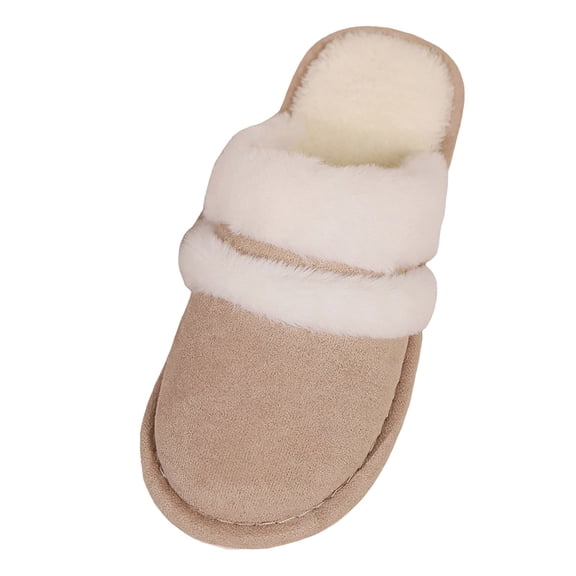 YLYL Men's Women's Fuzzy Scuff Slippers with Anti-Skid Rubber Sole Indoor and Outdoor Slippers