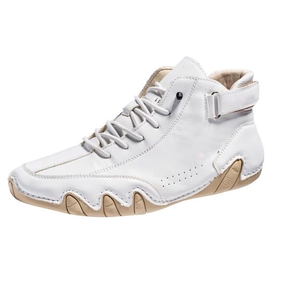YLYL Men's Women's Leather High Top Shoes Waterproof Non Slip High Top Chukka Boots Caual Outdoor Sneakers